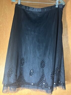 Old Navy Black Sequin Tulle-layered Skirt